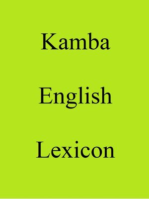 cover image of Kamba English Lexicon